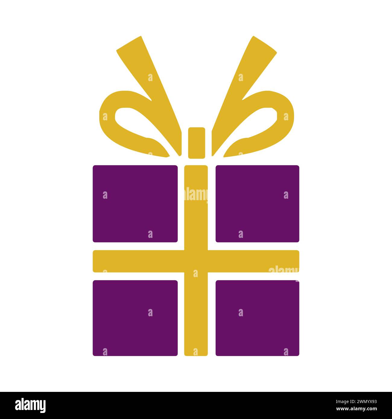 x'Violet Gift Box With Yellow Ribbon Icon Stock Vector Image & Art - Alamy