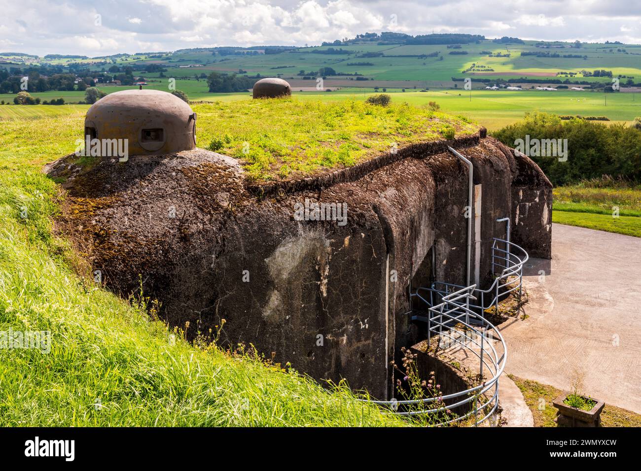 Combat block 1 of the ouvrage de La Ferté in Villy, France, part of the Maginot Line built by France along the Belgian border in the '30s. Stock Photo