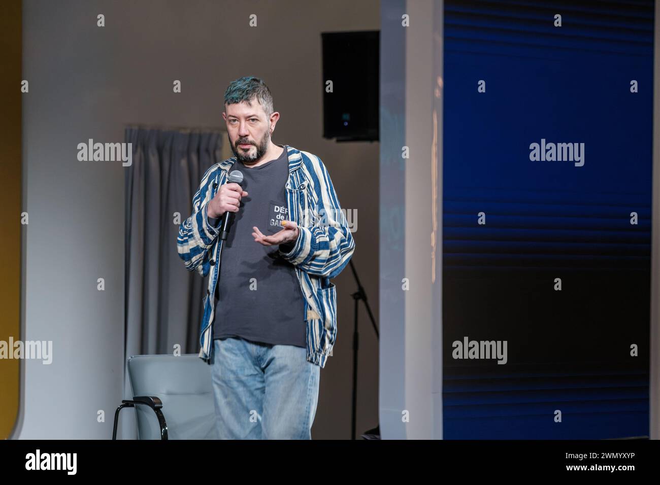 Moscow february 6 2024 famous russian designer artemy lebedev gives
