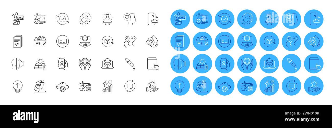 Tablet pc, Swipe up and Road line icons pack. For web app. Color icon buttons. Vector Stock Vector