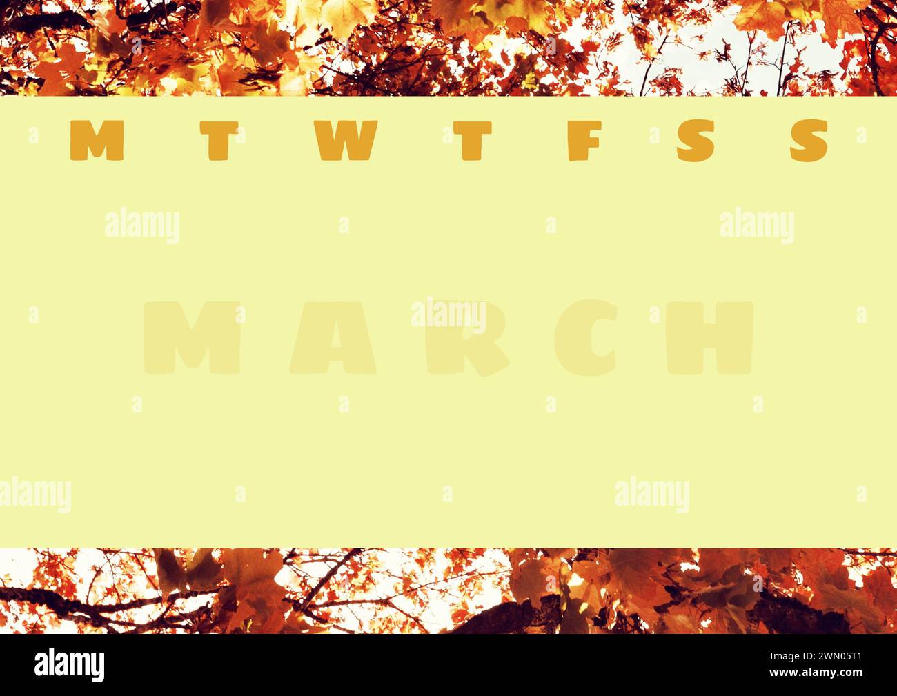 Calendar template showcasing the vibrant autumn foliage, evoking a ...