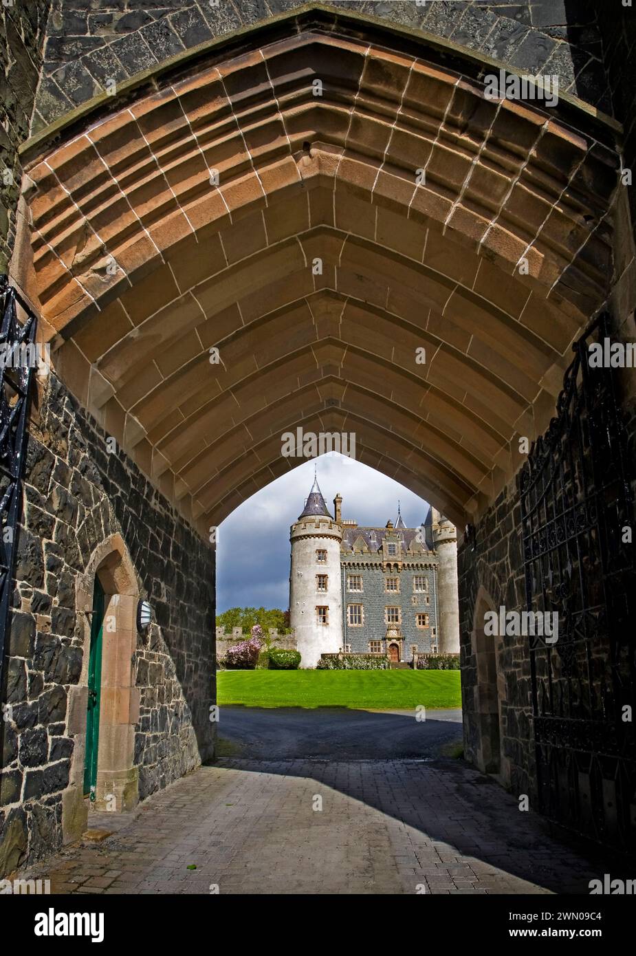 Killyleagh Castle in County Down, Northern Ireland,  is believed to be the oldest inhabited castle in the country, dating back to the 12th century. Stock Photo