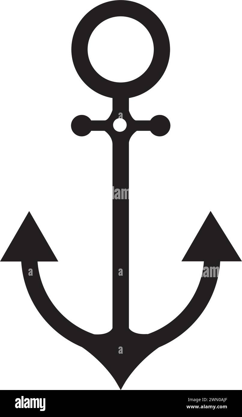 Anchor silhouette icon. Sea anchor. Vector. Stock Vector