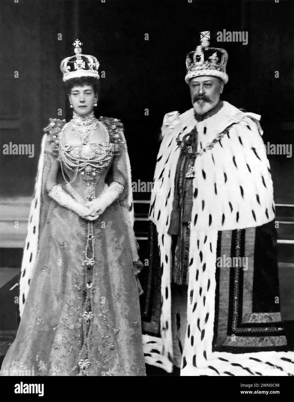 Coronation of King Edward VII of the United Kingdom (1841-1910) and his wife, Queen Alexandra (1844-1925), 1902 Stock Photo