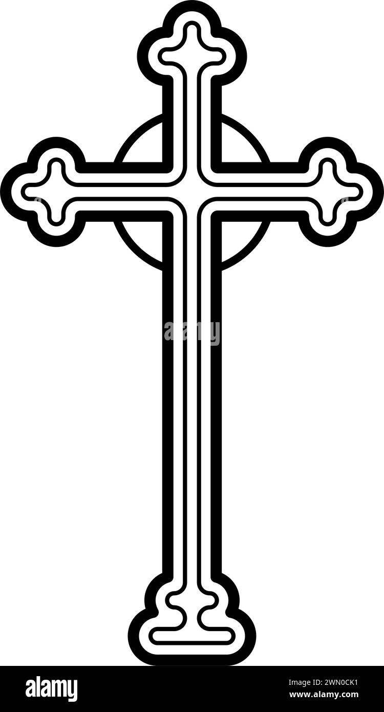 Gothic Christian cross icon symbol. Flat vector illustration Stock Vector