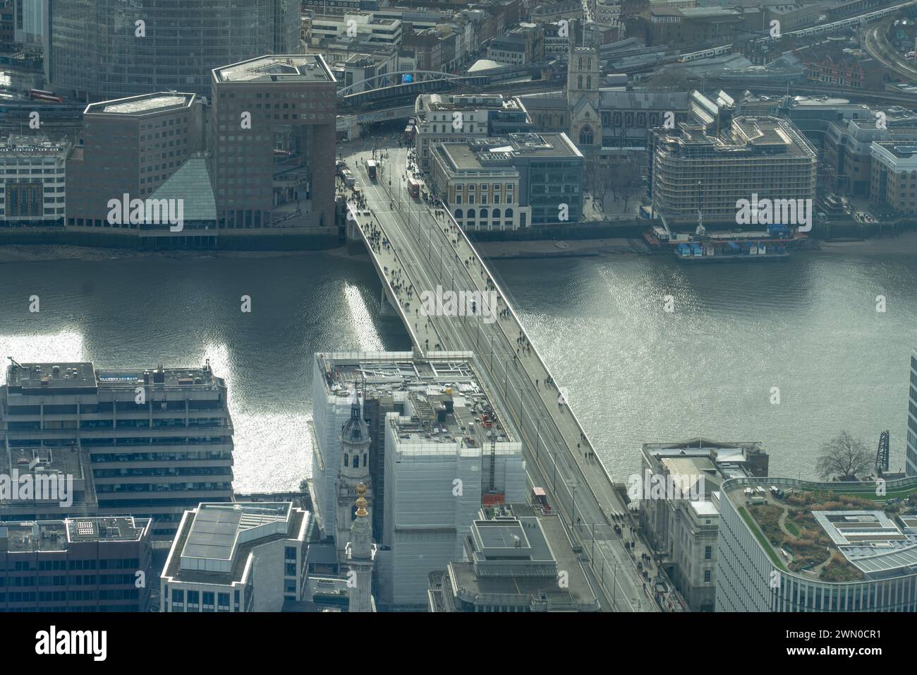 London Bridge, as seen from the top of 22 Bishopsgate (the Horizon 22 viewing point) in London. (Photo date: Friday, February 2, 2024. Photo: Richard Stock Photo