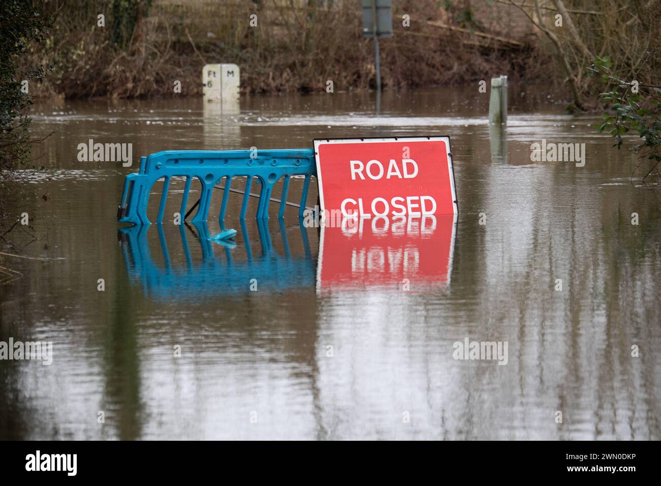 Charvil, Berkshire, UK. 28th February, 2024. The Charvil Ford in