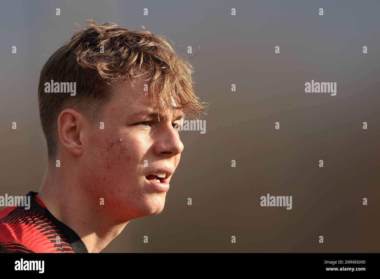 Milan, Italy. 28th Feb, 2024. Alexander Simmelhack of AC Milan looks on during the UEFA Youth League match at Centro Sportivo Vismara, Milan. Picture credit should read: Jonathan Moscrop/Sportimage Credit: Sportimage Ltd/Alamy Live News Stock Photo