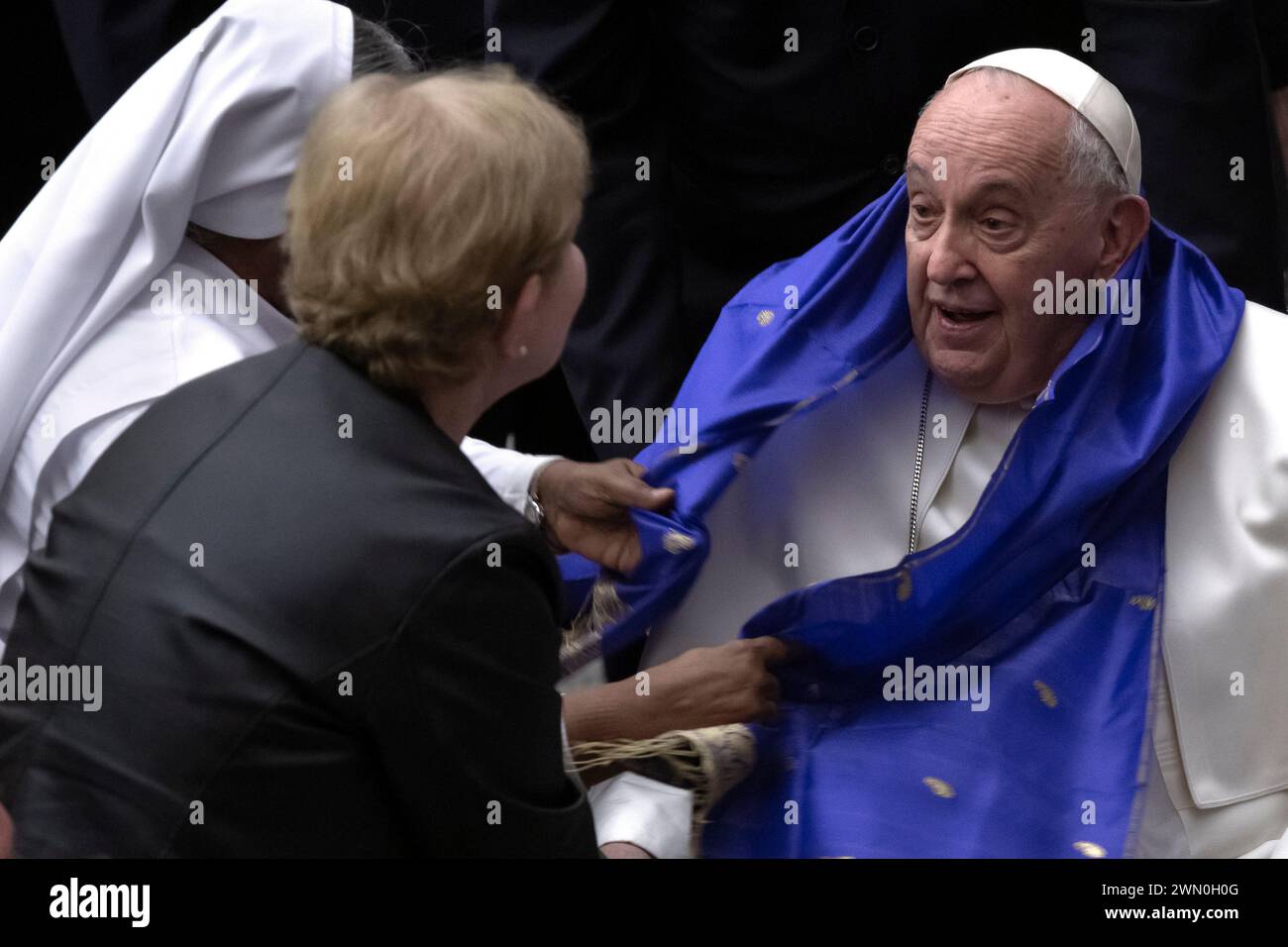 Vatican City, Vatican, 28 February 2024. Pope Francis during his weekly