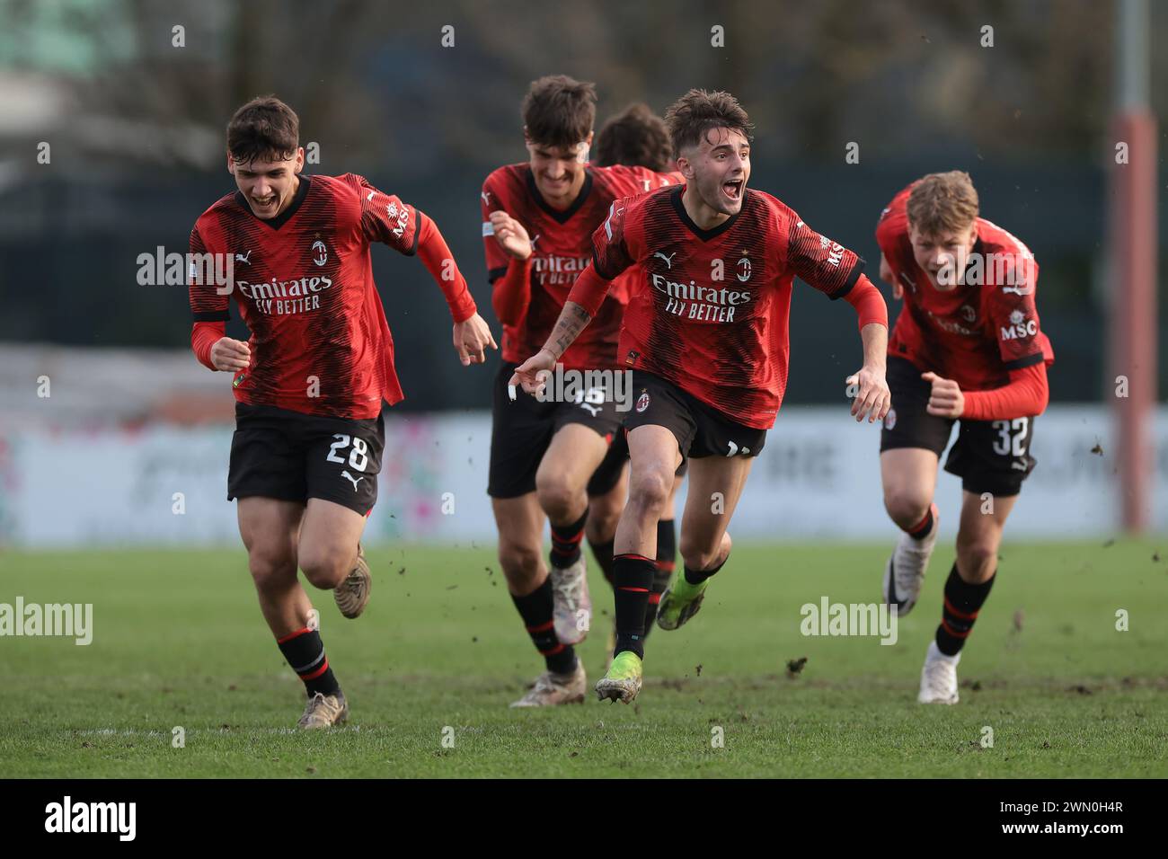 Milan Italy 28th Feb 2024 AC Milan Players Emanuele Sala Pietro milan-italy-28th-feb-2024-ac-milan-players-emanuele-sala-pietro