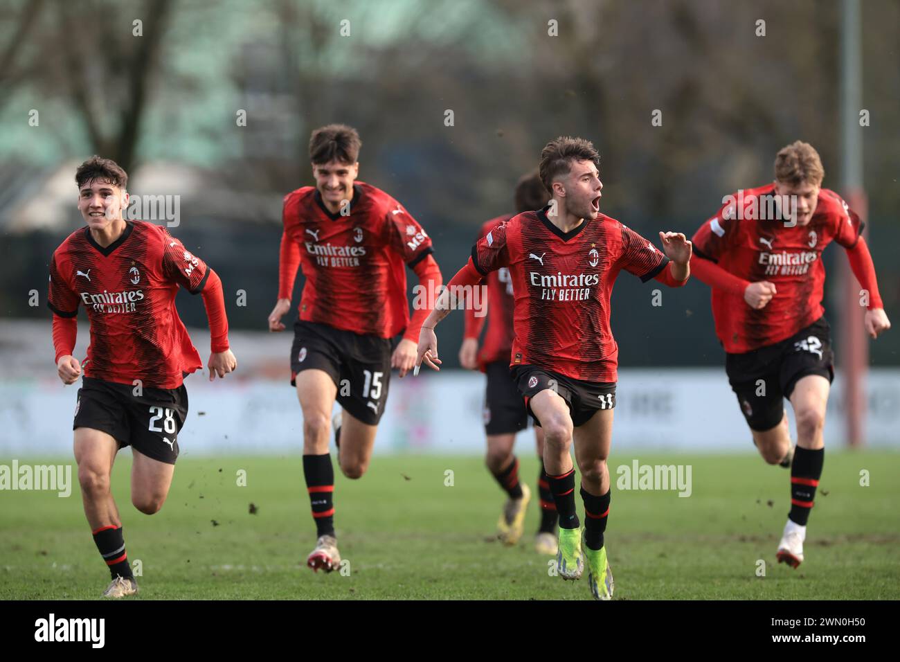 Milan Italy 28th Feb 2024 AC Milan Players Emanuele Sala Pietro milan-italy-28th-feb-2024-ac-milan-players-emanuele-sala-pietro