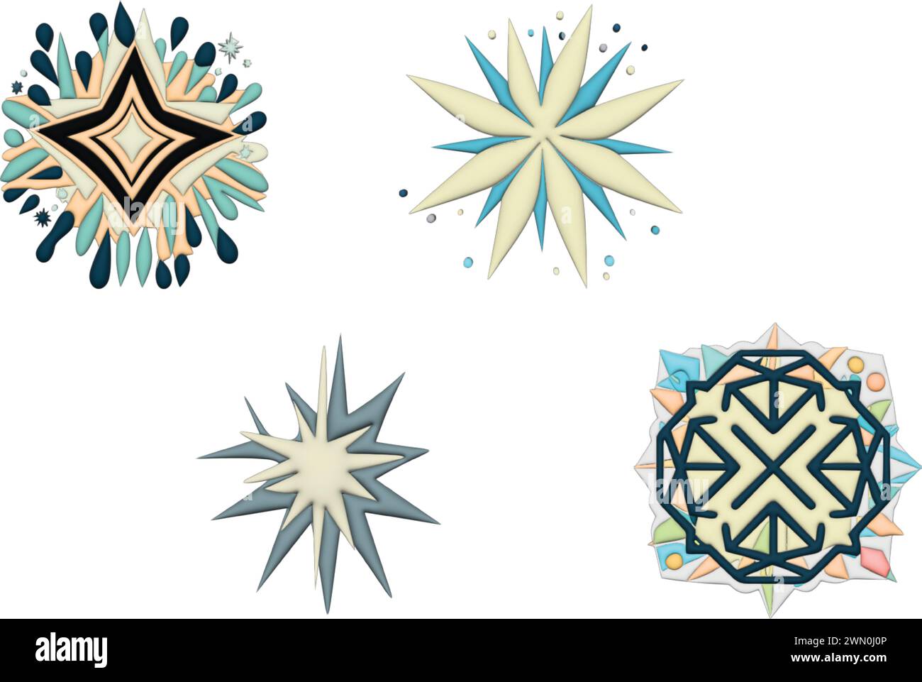 3D star vectors Stock Vector