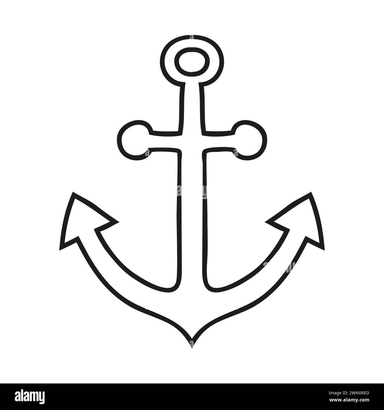 Nautical Anchor, simple style maritime icon Stock Vector