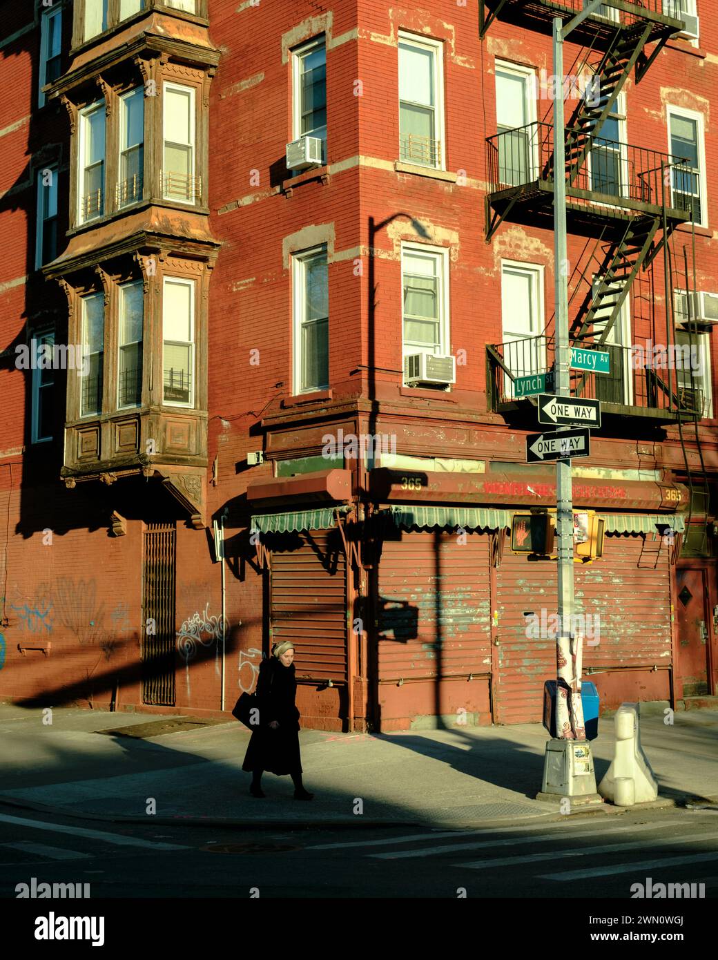 A corner in South Williamsburg, Brooklyn, New York City Stock Photo