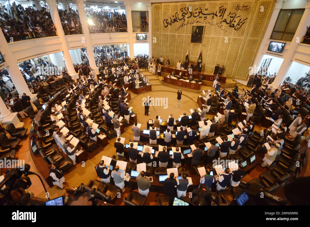 General Ruckus Peshawar, Peshawar, Pakistan. 28th Feb, 2024. KP Assembly members take ...