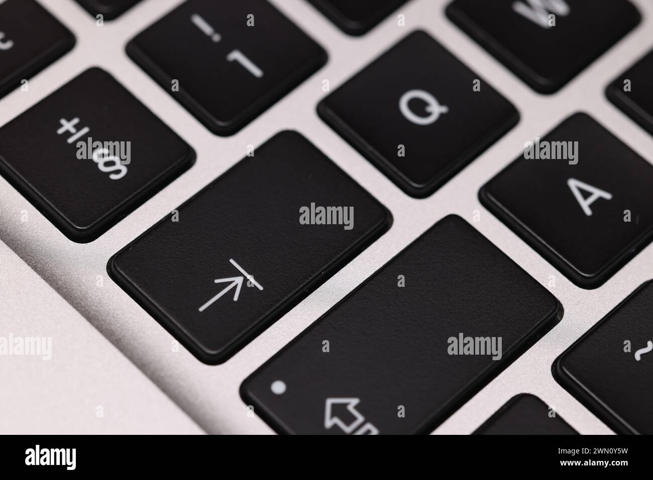 Internet shopping. Computer keyboard as background, closeup Stock Photo