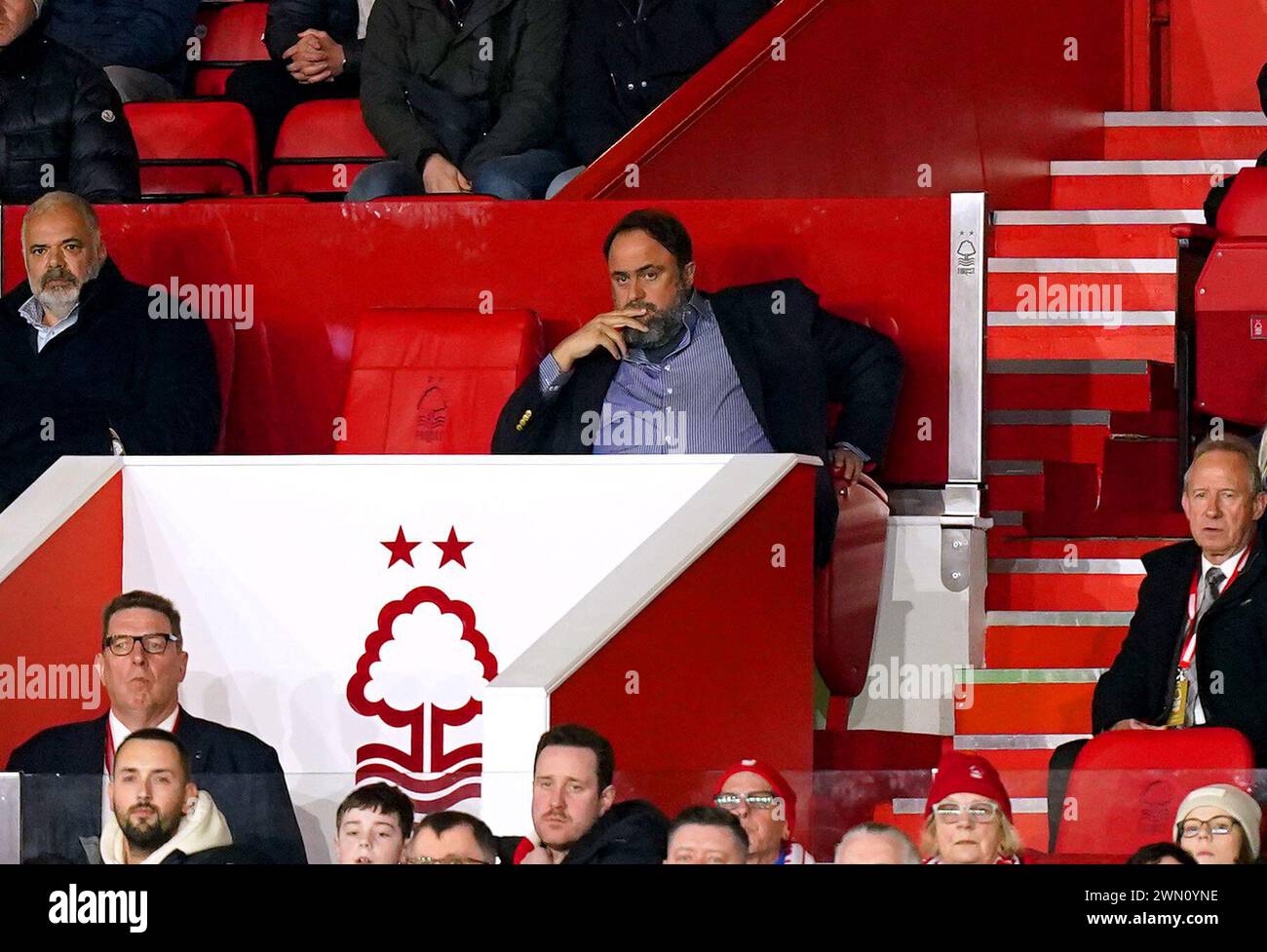 Nottingham Forest owner Evangelos Marinakis in the stands during the Emirates FA Cup fifth round match at the City Ground, Nottingham. Picture date: Wednesday February 28, 2024. Stock Photo