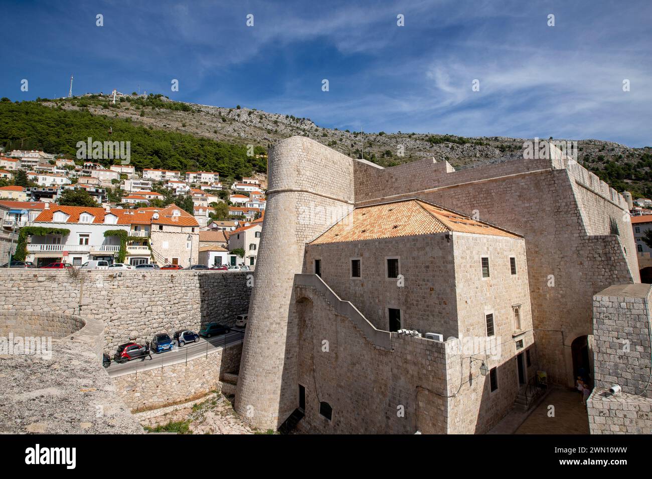 Dubrovnik croatia Oct 06 2022 Tower and walls in the medieval