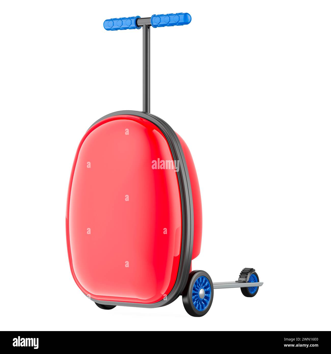 Luggage Carry On Scooter Suitcase. Suitcase Scooter, 3D rendering