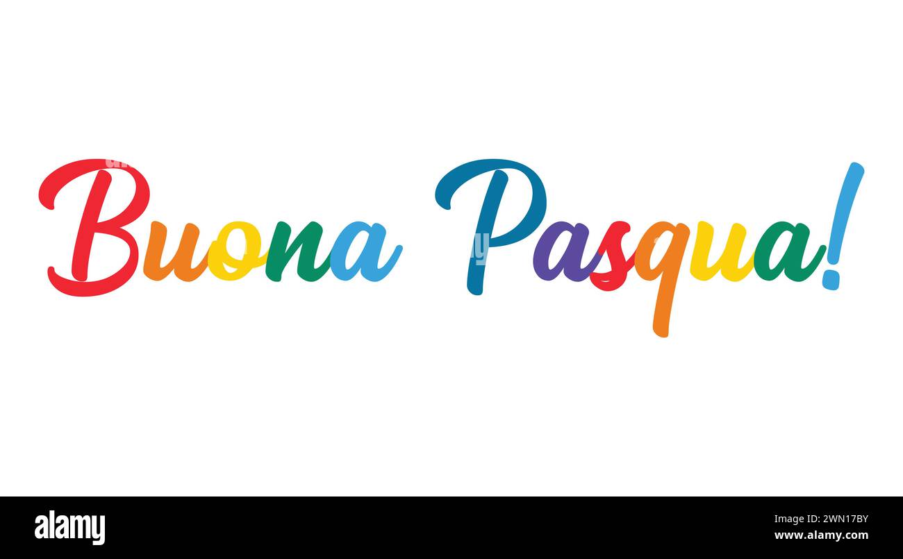 Hand sketched lettering quote buona pasqua happy easter in italian