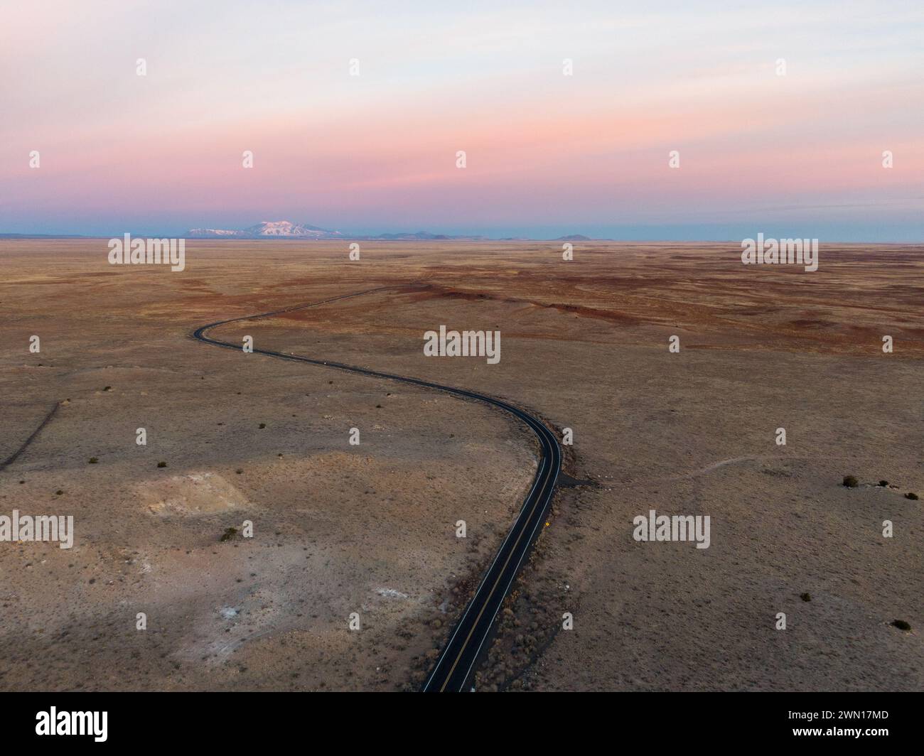 Sunrise at Meteor Crater Arizona by Drone Stock Photo