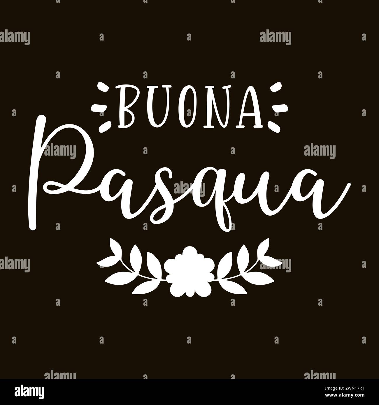 Hand sketched lettering quote buona pasqua happy easter in italian