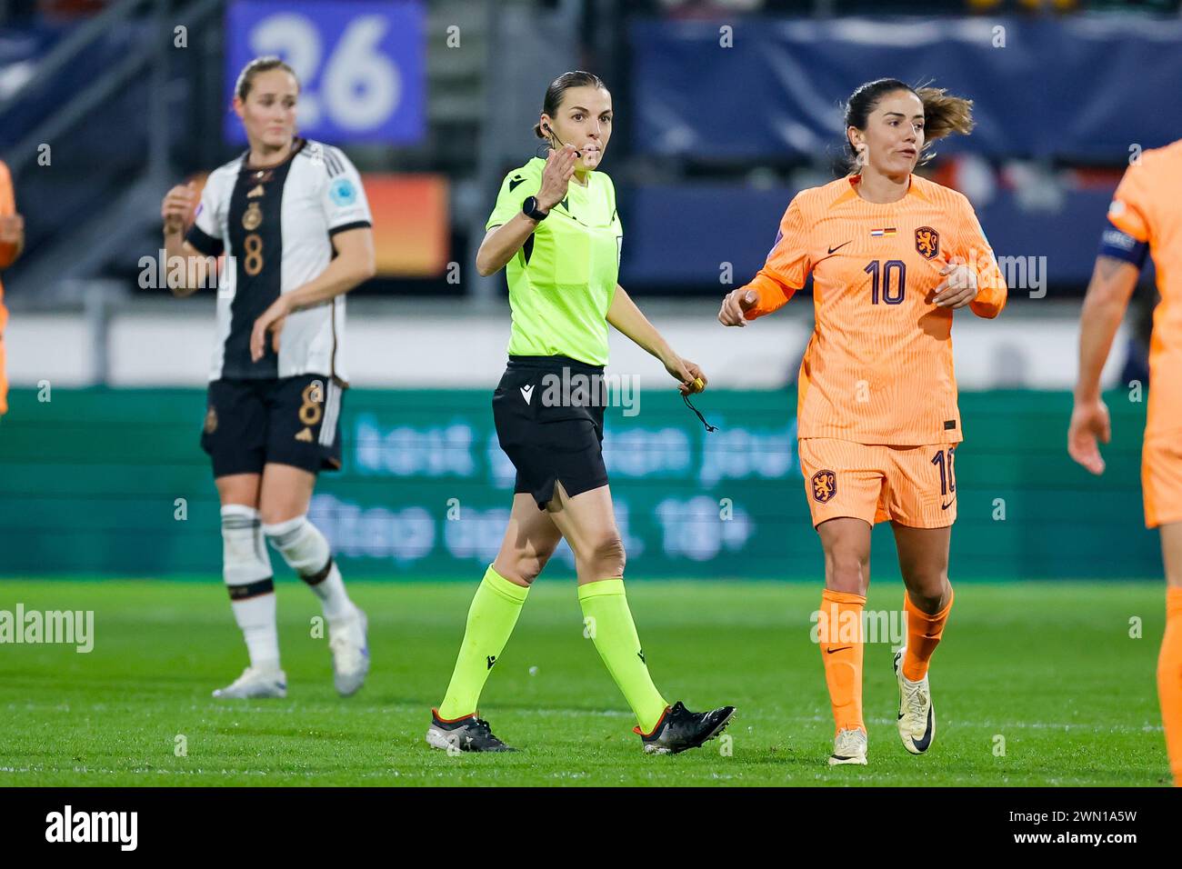 HEERENVEEN, NETHERLANDS FEBRUARY 28 referee Stephanie Frappart looks