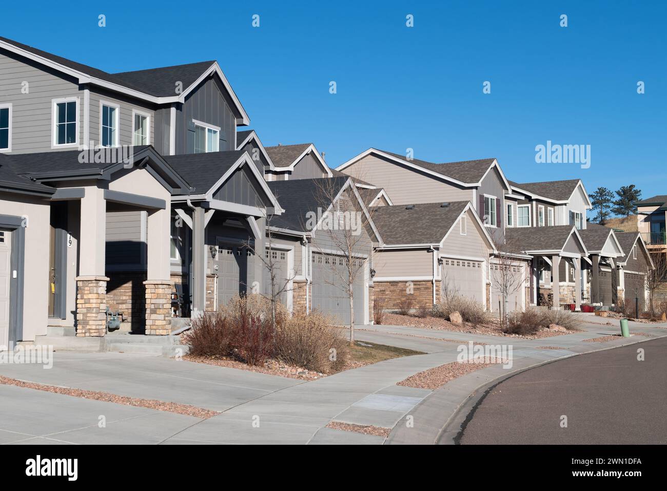 New duplex and townhomes in a development in the Rockrimmon area of Northern Colorado Springs