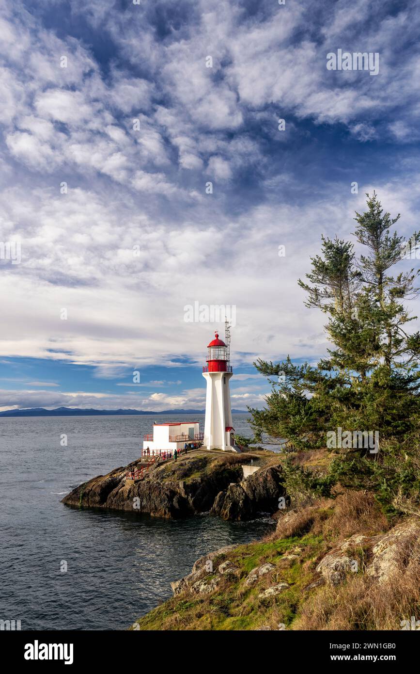 Sheringham Point Lighthouse - Shirley, Vancouver Island, British Columbia, Canada Stock Photo