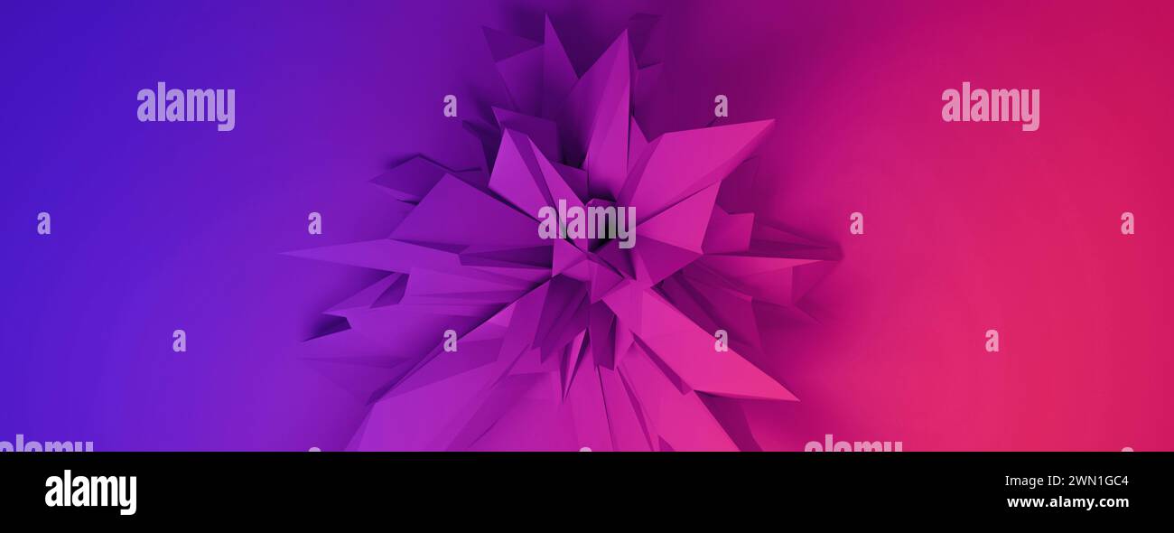 Versus on abstract shape on gradient background. Competition concept. 3d render. Stock Photo