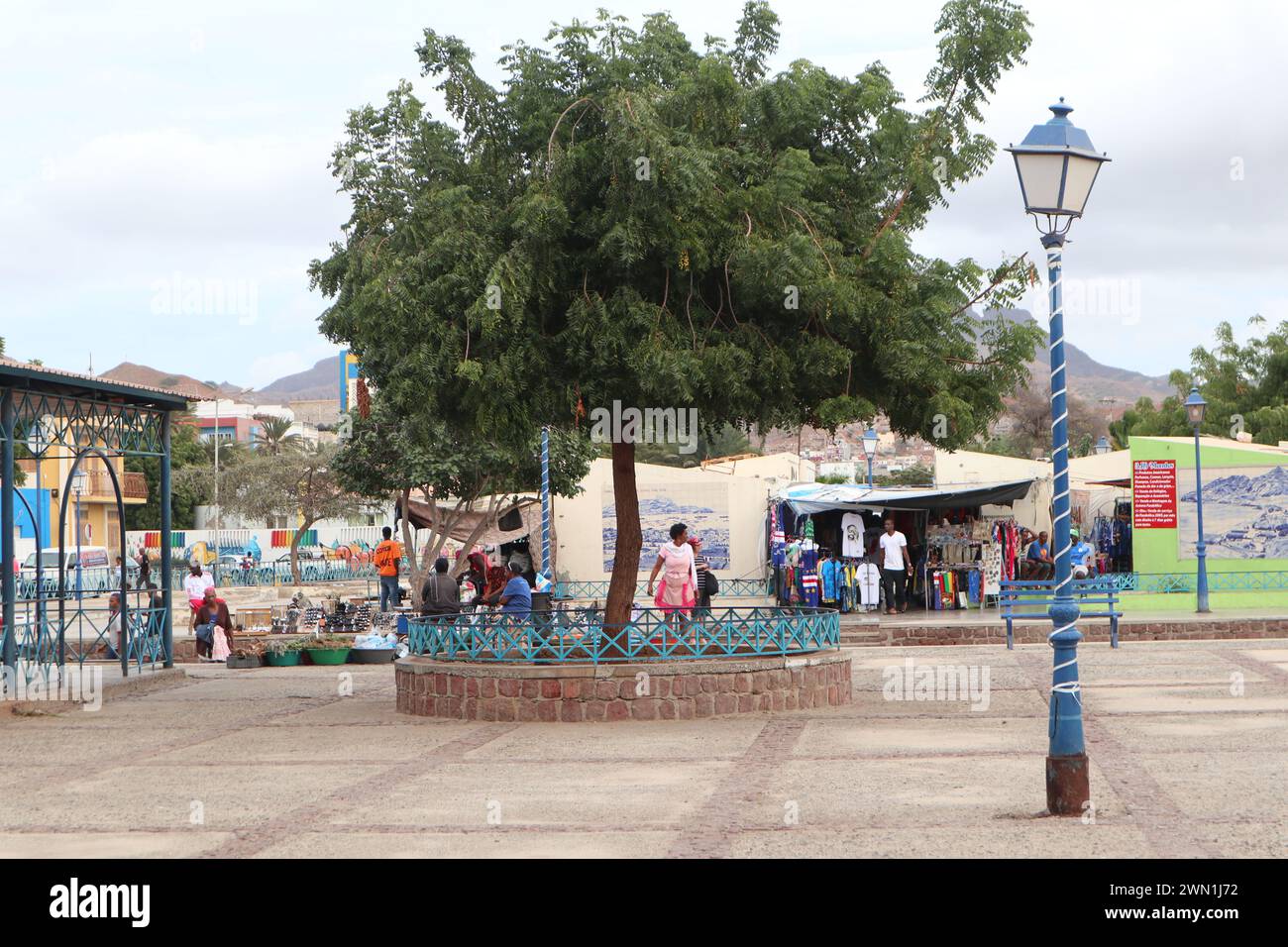 Streetlife in Mindelo Sao Vicente Cape Verde Stock Photo