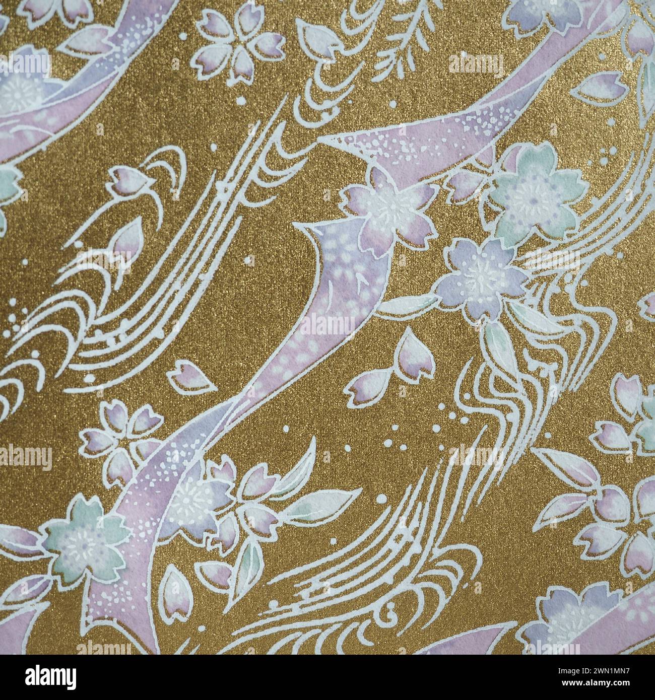 Traditional Japanese patterns - floral, spring theme Stock Photo - Alamy