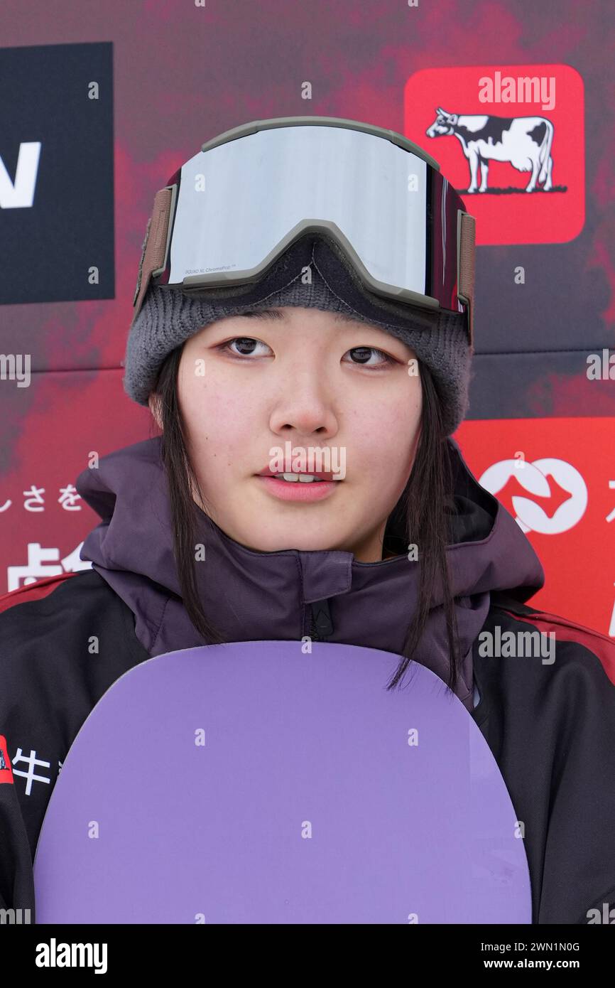 Nagano, Japan. 28th Feb, 2025. Momo Suzuki Snowboarding COWDAY SLOPE