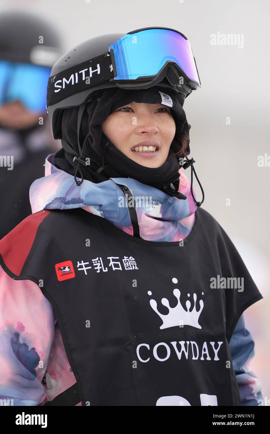 Nagano, Japan. 28th Feb, 2024. Rina Yoshika Snowboarding COWDAY SLOPE