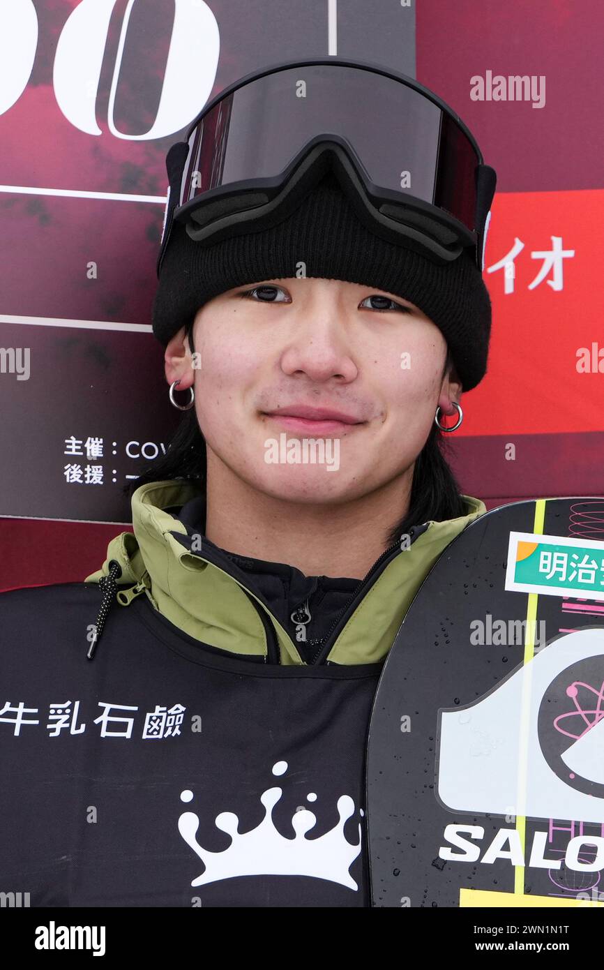 Nagano, Japan. 28th Feb, 2024. Yuto Miyamura Snowboarding COWDAY