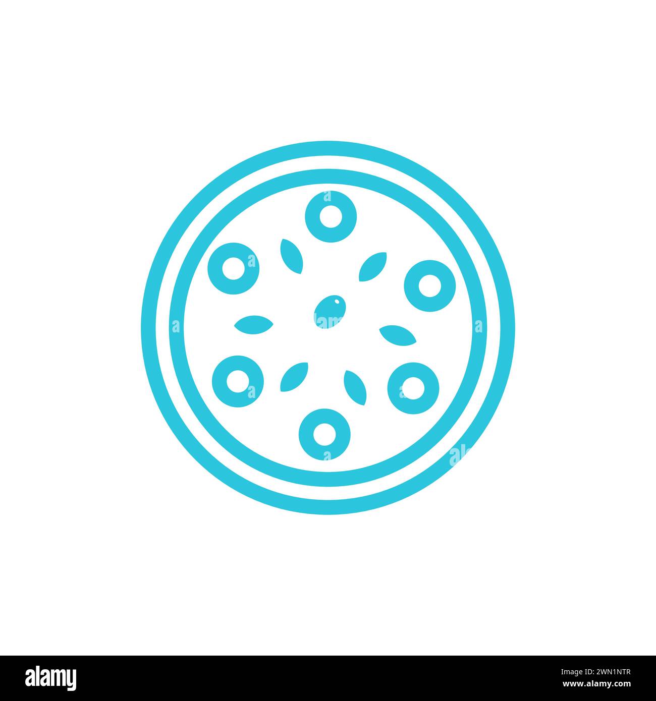 Margherita. Pizza, olive, tomato, mozarella, oregano, basil. Brom blue ...