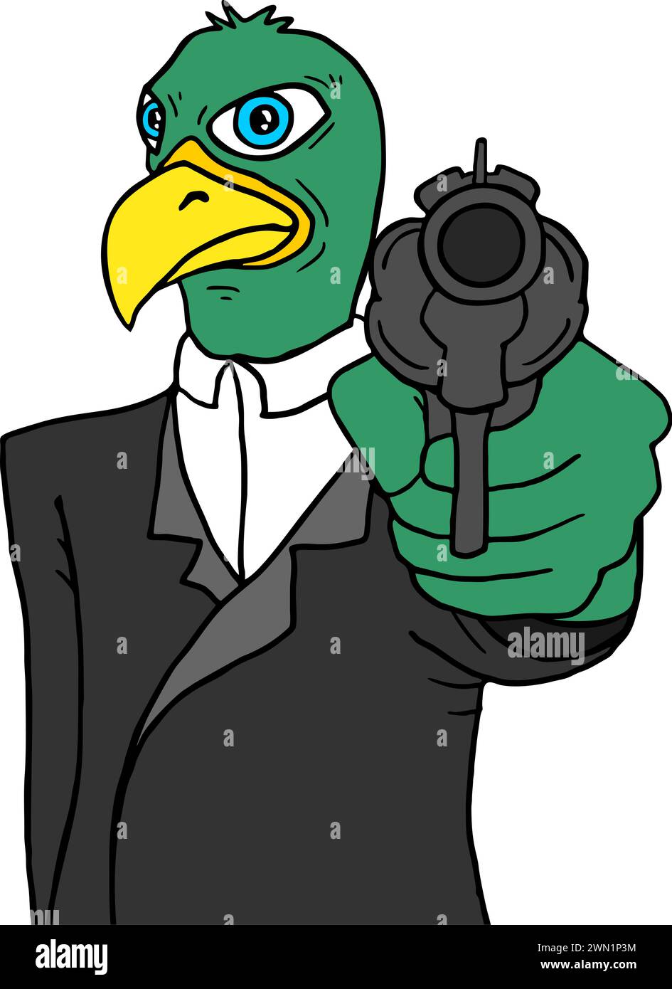 bird gangster Stock Vector