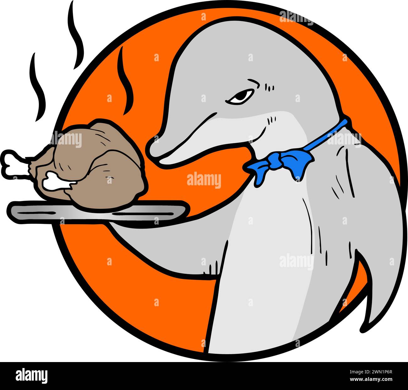 dolphin-with-chicken-stock-vector-image-art-alamy