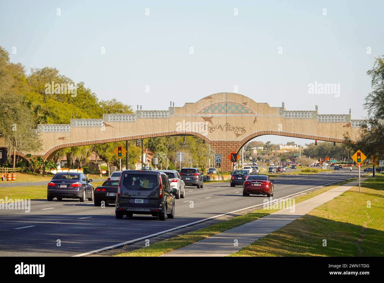 USA Florida FL The Villages The Everett Kelly Causeway bridge for golf