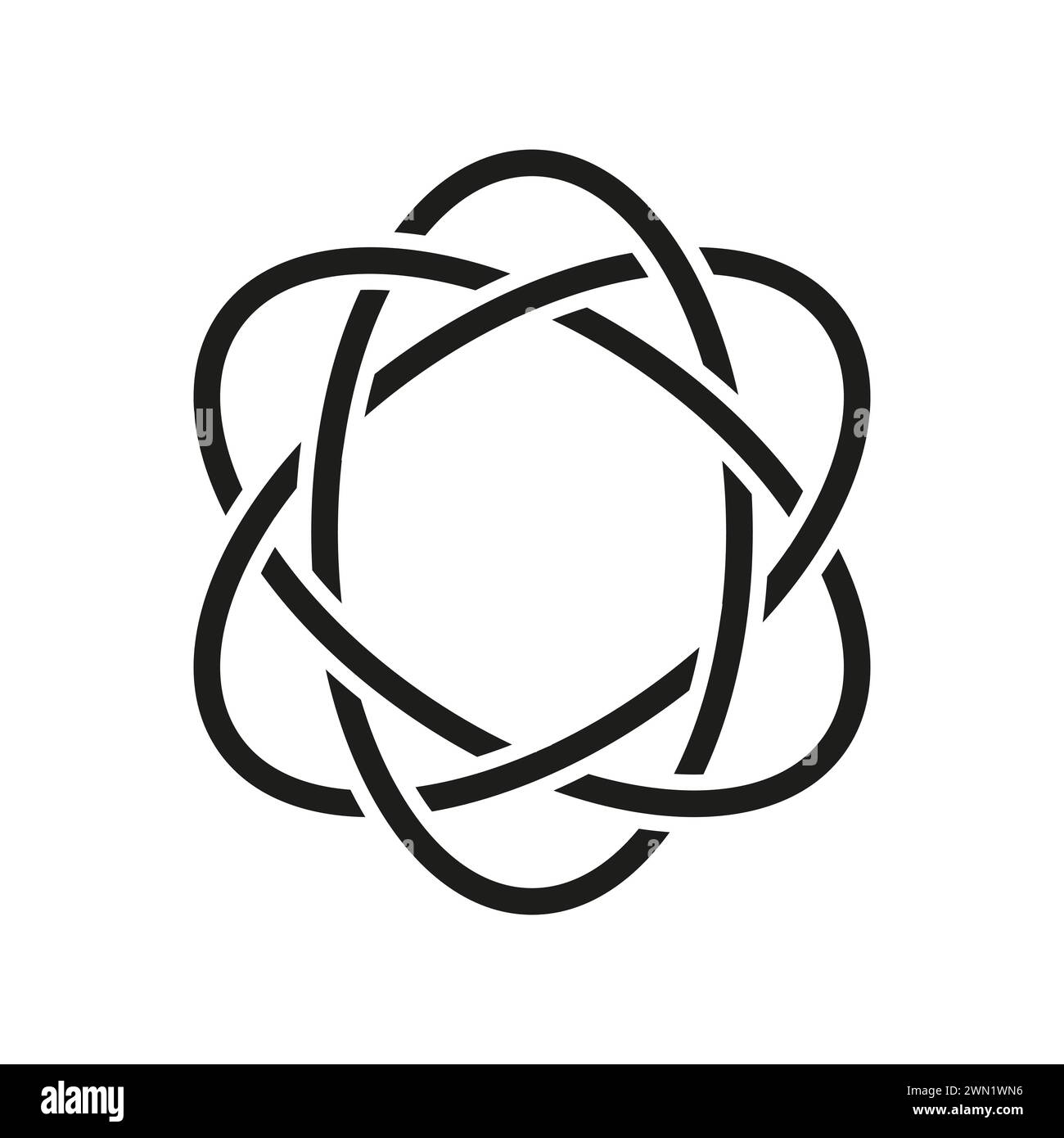 Interlaced rings pattern. Unity complexity art. Simple, infinite. Vector illustration. EPS 10. Stock Vector