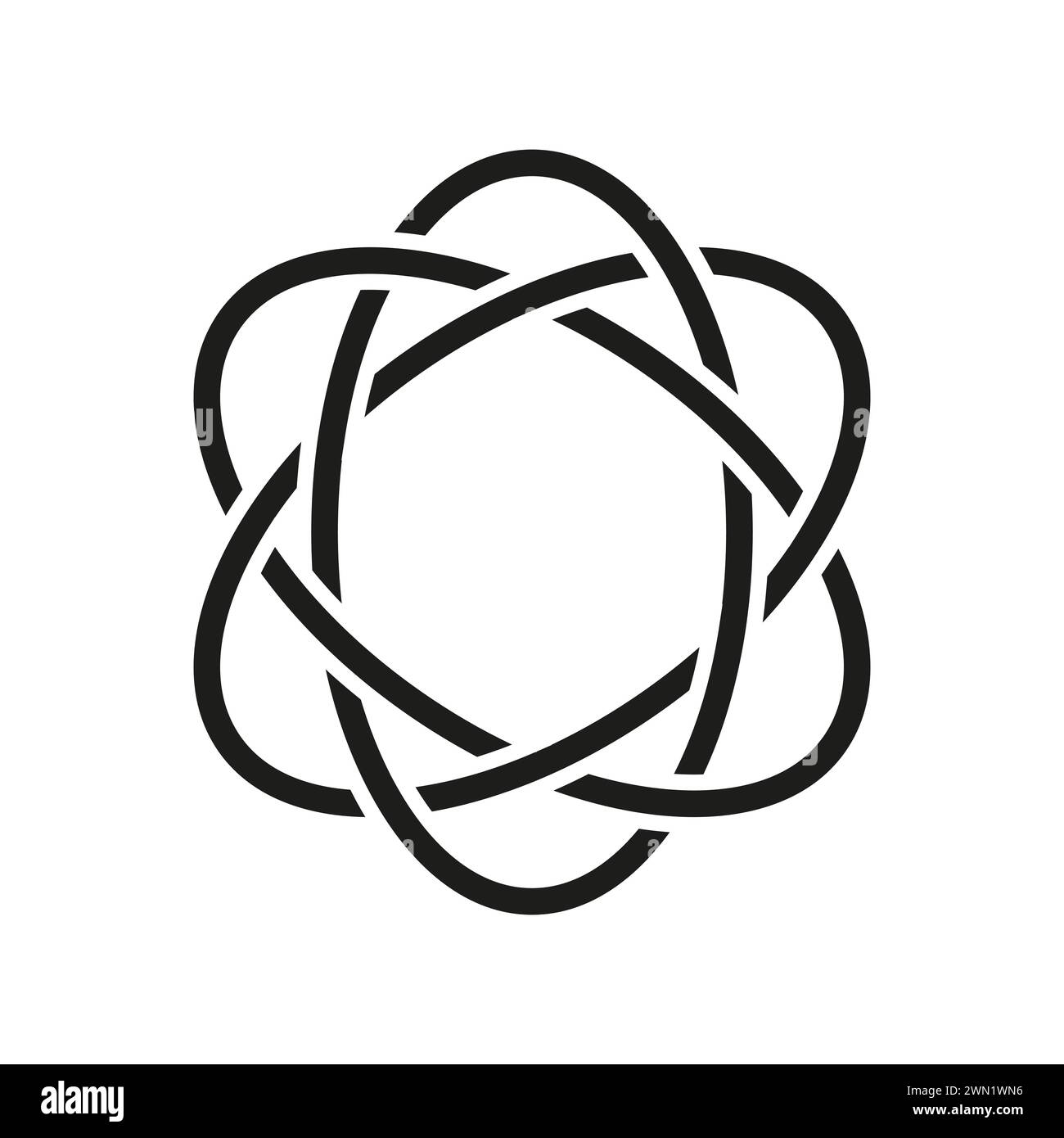 Interlaced rings pattern. Unity complexity art. Simple, infinite ...