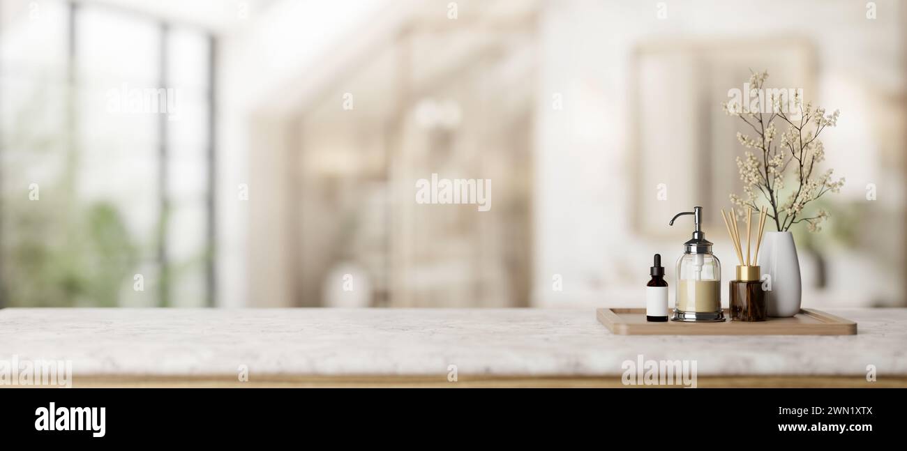 A spa set and a presentation space for displaying products on a white ...