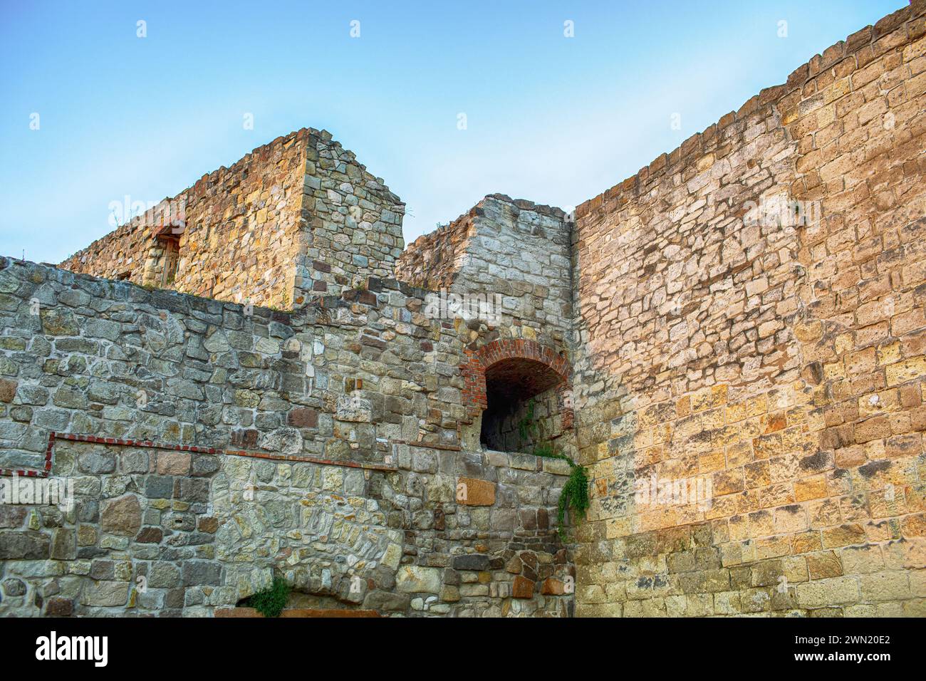 Castle of Eger, Hungary.Detail of fortification Stock Photo