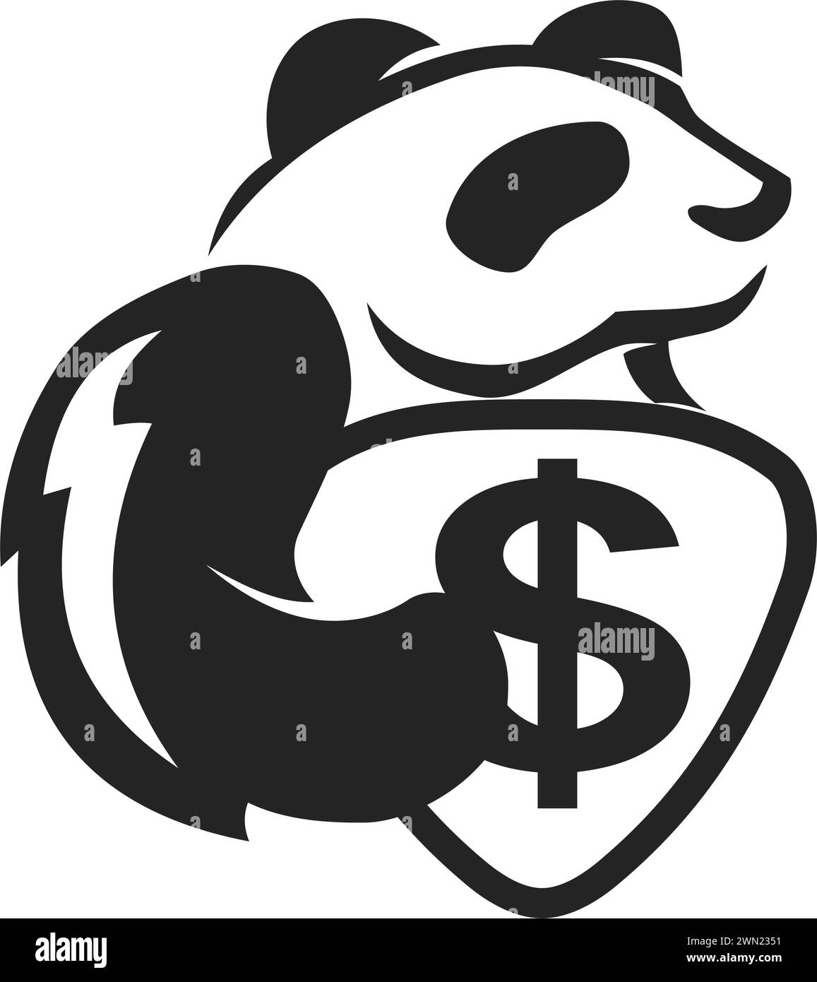 Panda Logo template Isolated. Brand Identity. Icon Abstract Vector ...