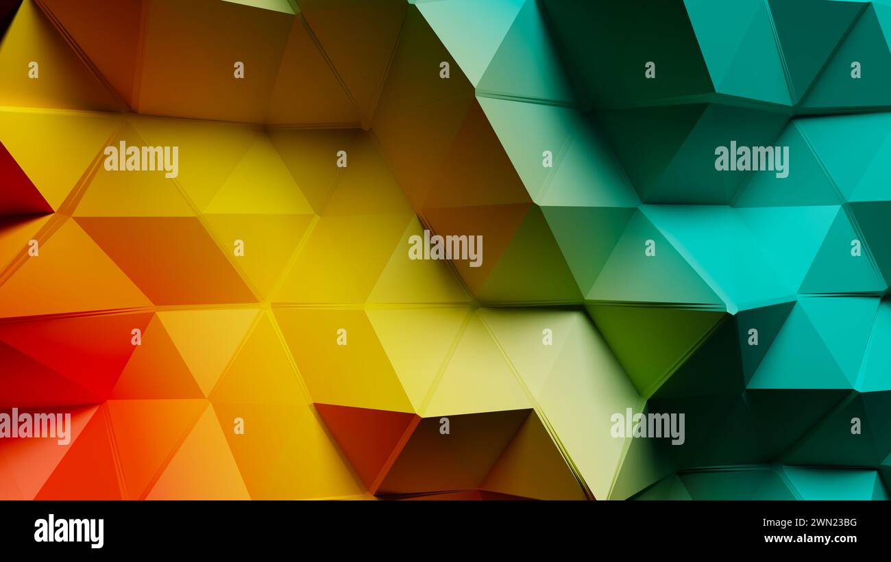 3d render, Abstract futuristic polygonal pattern background, Modern wall Stock Photo
