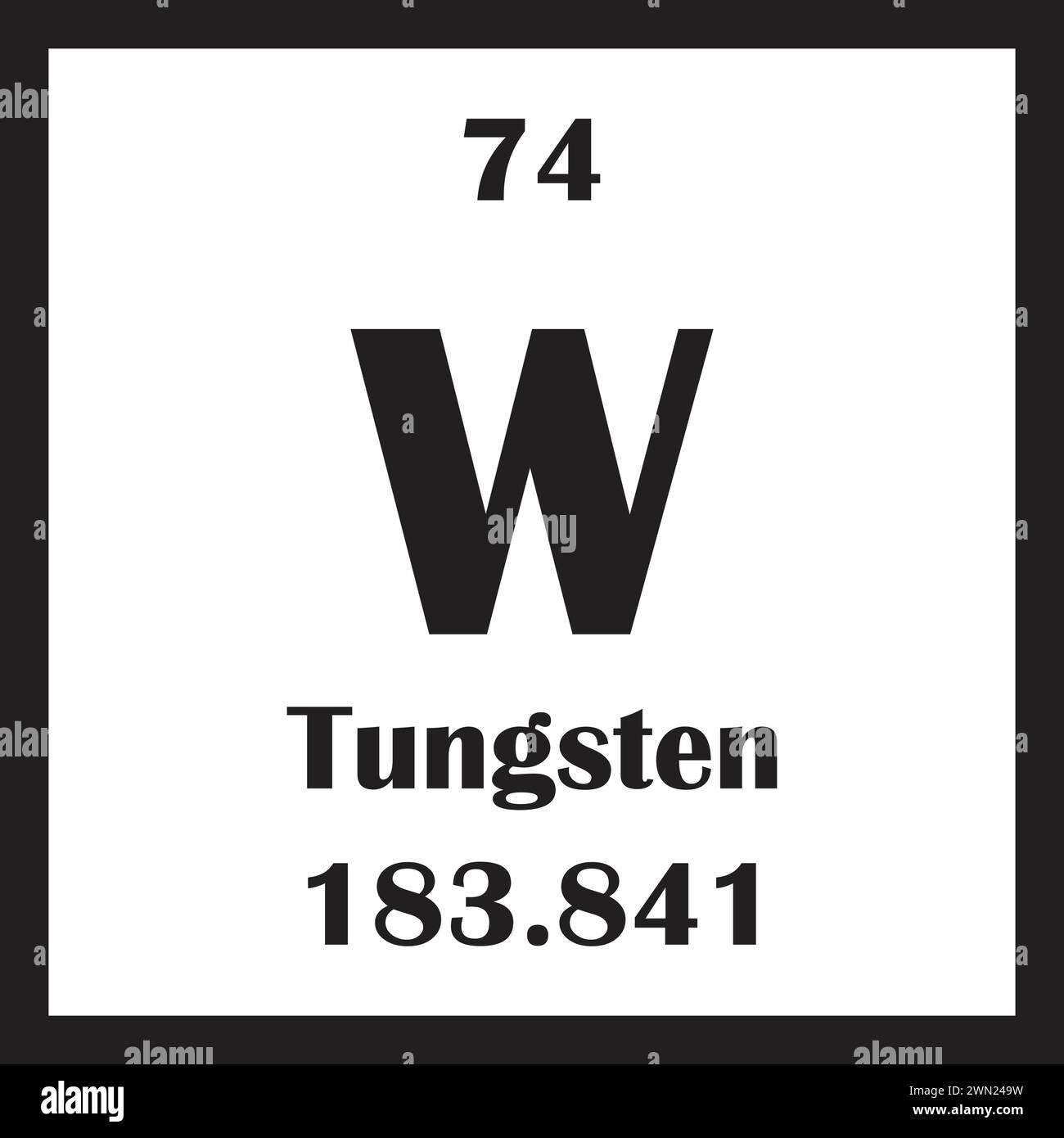 Tungsten chemical element icon vector illustration design Stock Vector