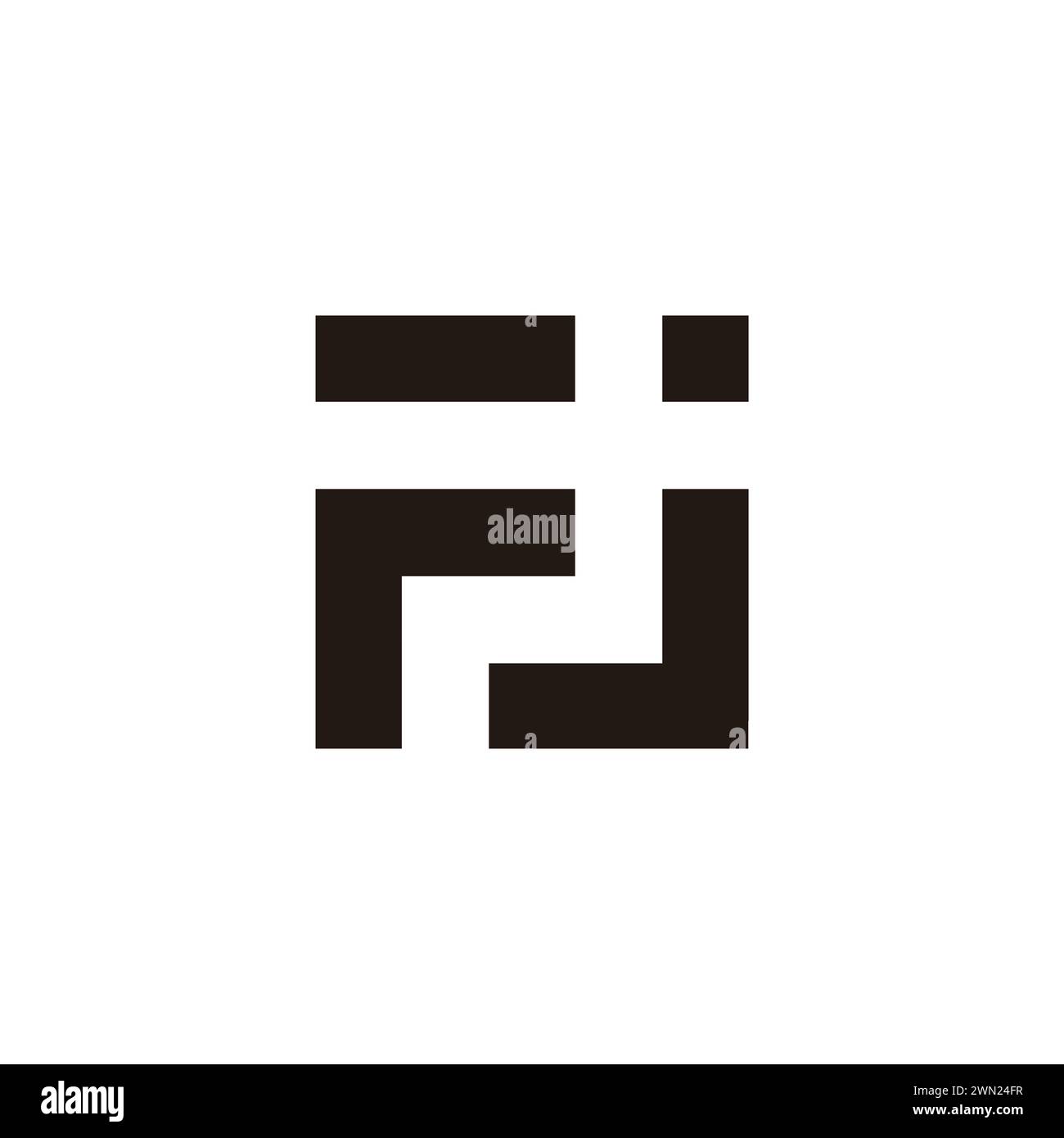 letter fj stripes squares geometric logo vector Stock Vector