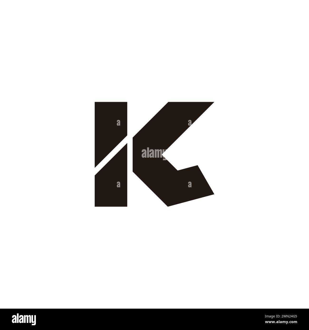 letter kl simple slice geometric logo vector Stock Vector