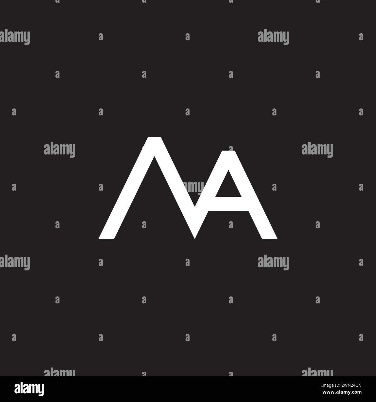 letter ma simple linked line logo vector Stock Vector