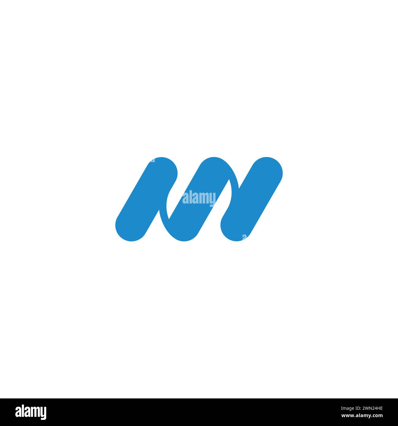 letter nm blue wavy simple geometric logo vector Stock Vector Image ...